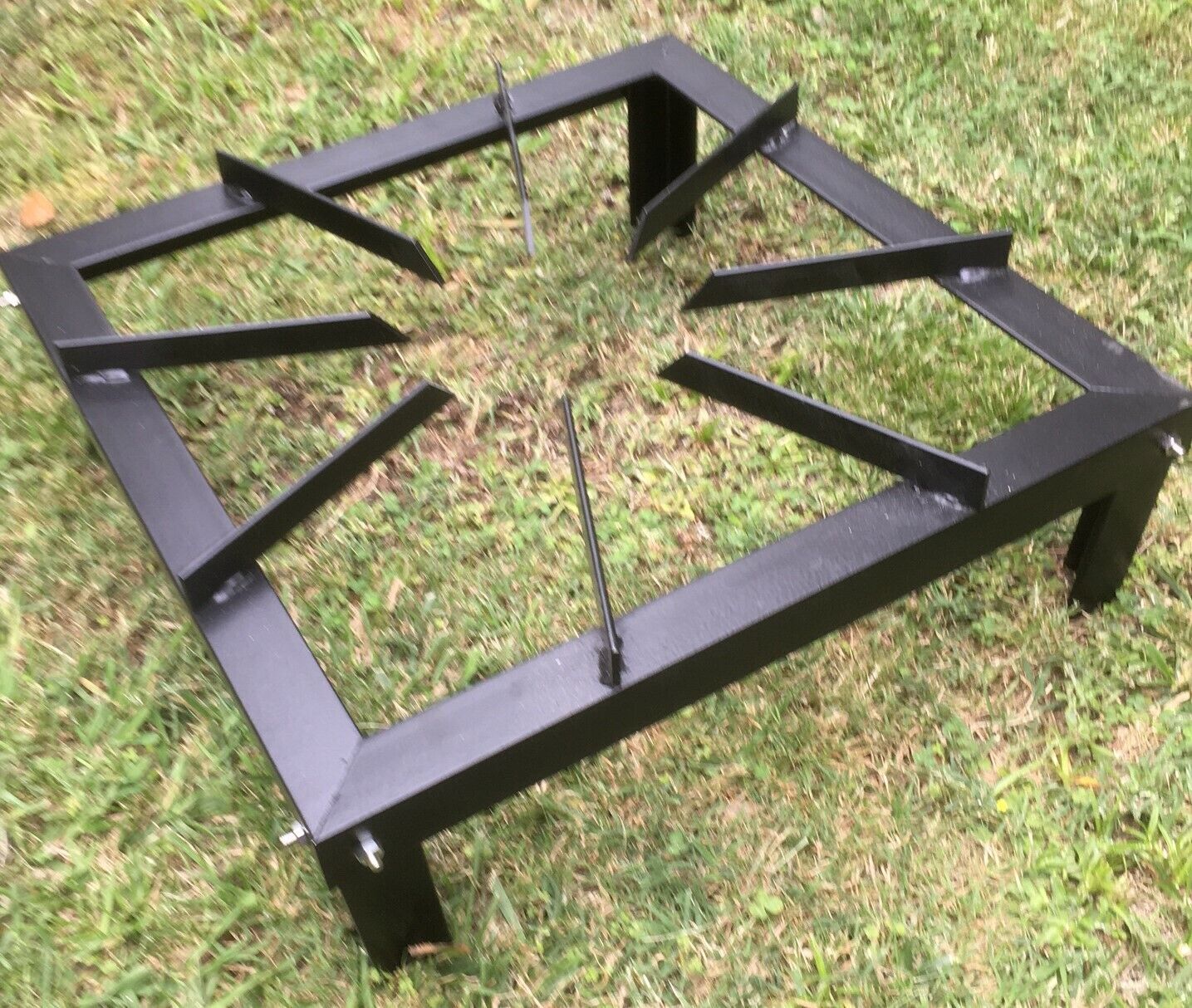 Heavy Duty Sturdy Metal Gas Burner Stand BBQ Barbecue in Black 50x50x10cm-1