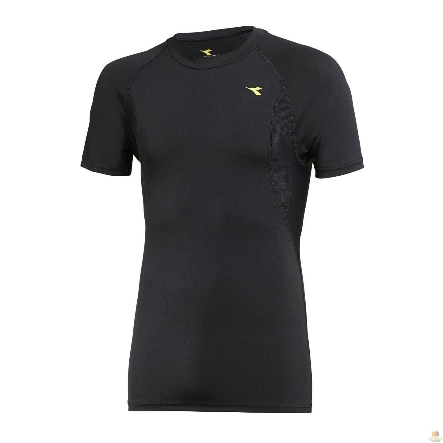 Mens DIADORA Compression Short Sleeve T Shirt Top Gym Thermal - Black-5
