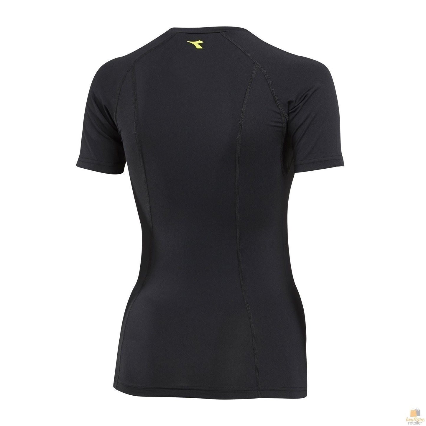 DIADORA Ladies Womens Compression Short Sleeve Top Fitness Gym Yoga - Black-3