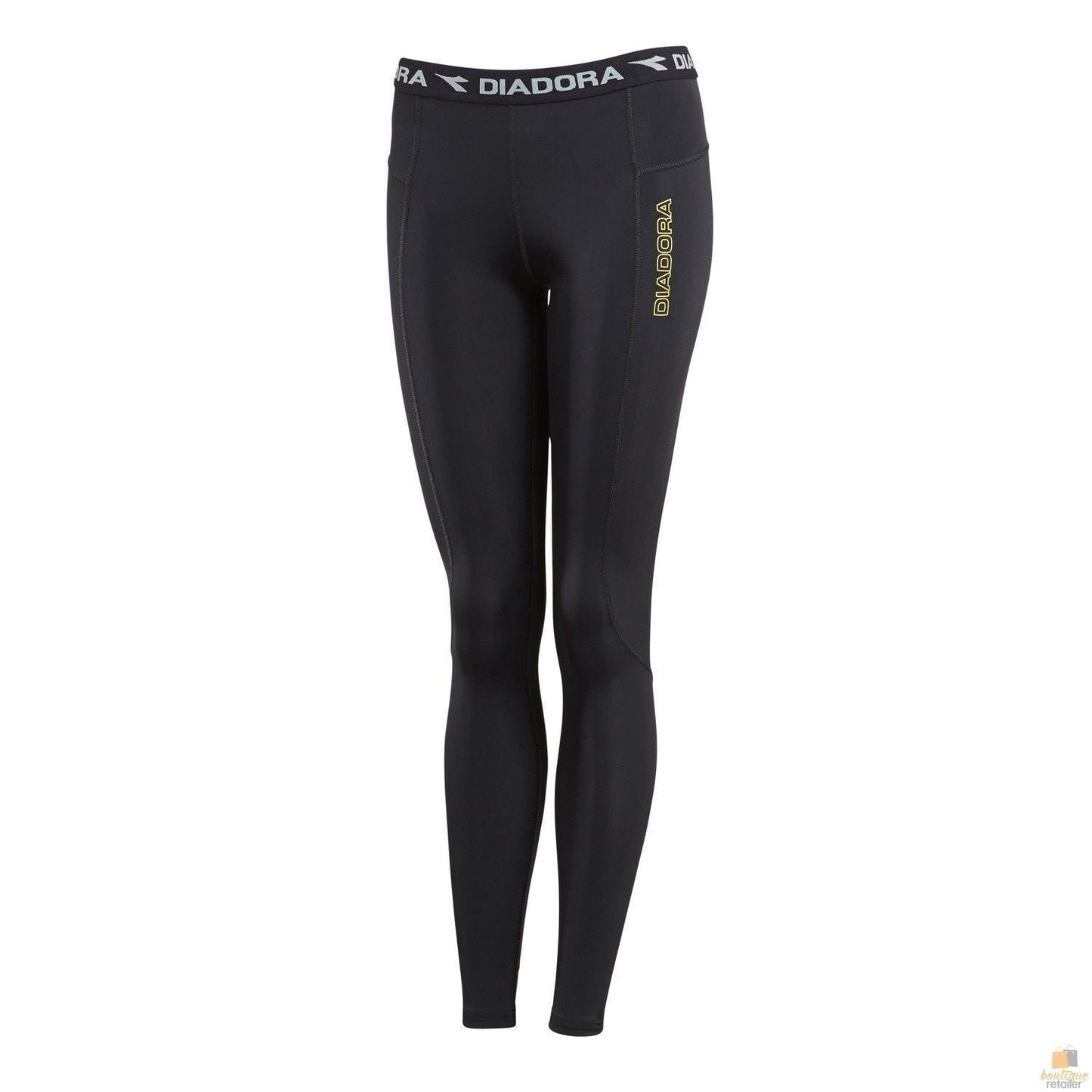 DIADORA Ladies Compression Sports Full Length Tights Gym Yoga - Black-3