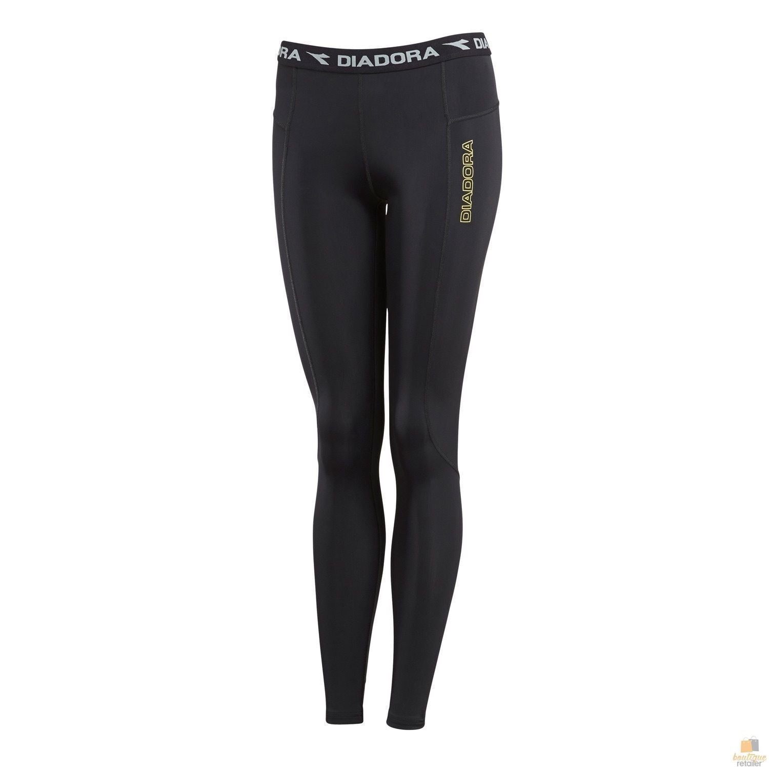 DIADORA Ladies Compression Sports Full Length Tights Gym Yoga - Black-5