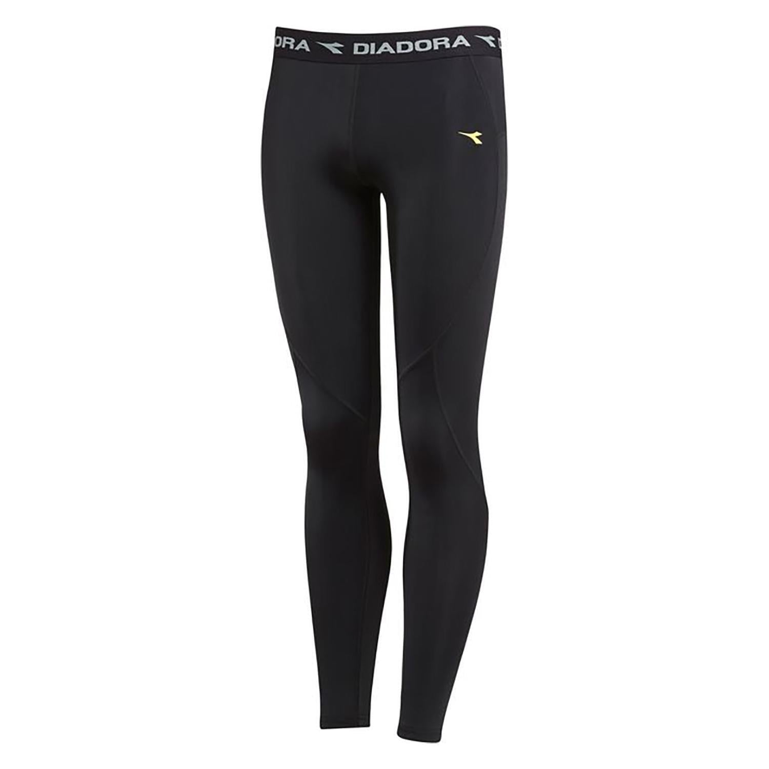 DIADORA Ladies Compression Sports Full Length Tights Gym Yoga - Black-1