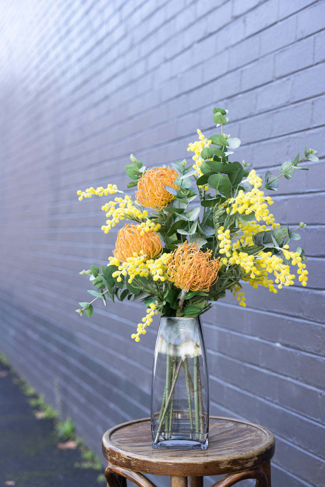 72cm Leucospermum & Mimosa Arrangement Artificial Flowers Floral Decor Plant-3