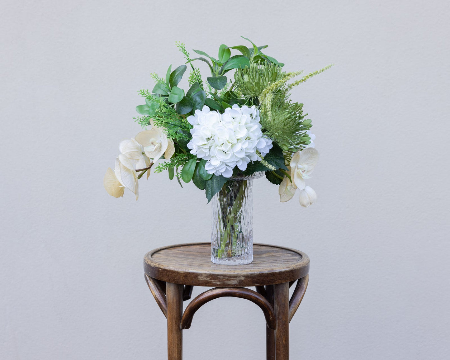 50cm Hydrogena & Orchid Artificial Flower Bunch Arrangement Decor Bouquet Green-3