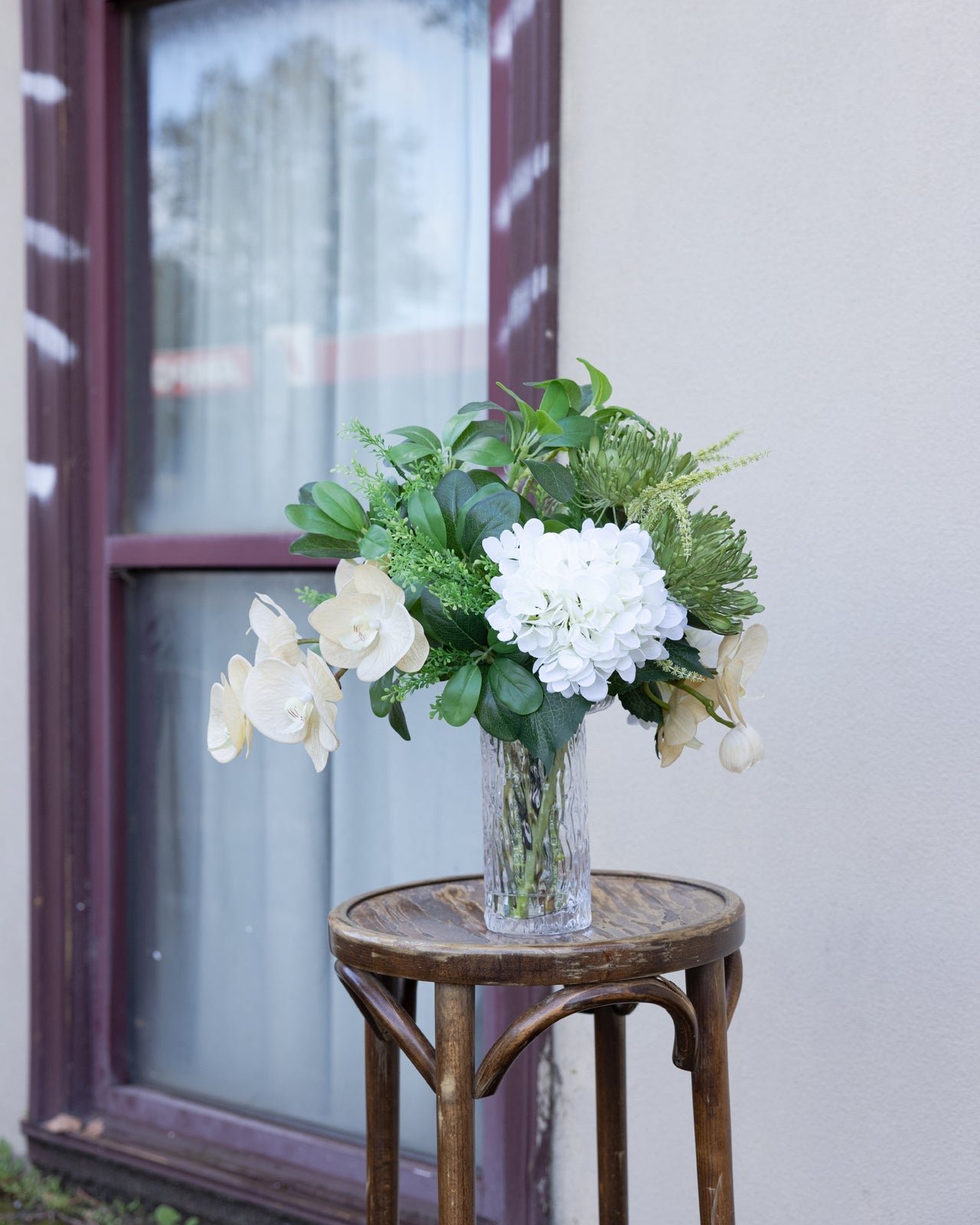 50cm Hydrogena & Orchid Artificial Flower Bunch Arrangement Decor Bouquet Green-2