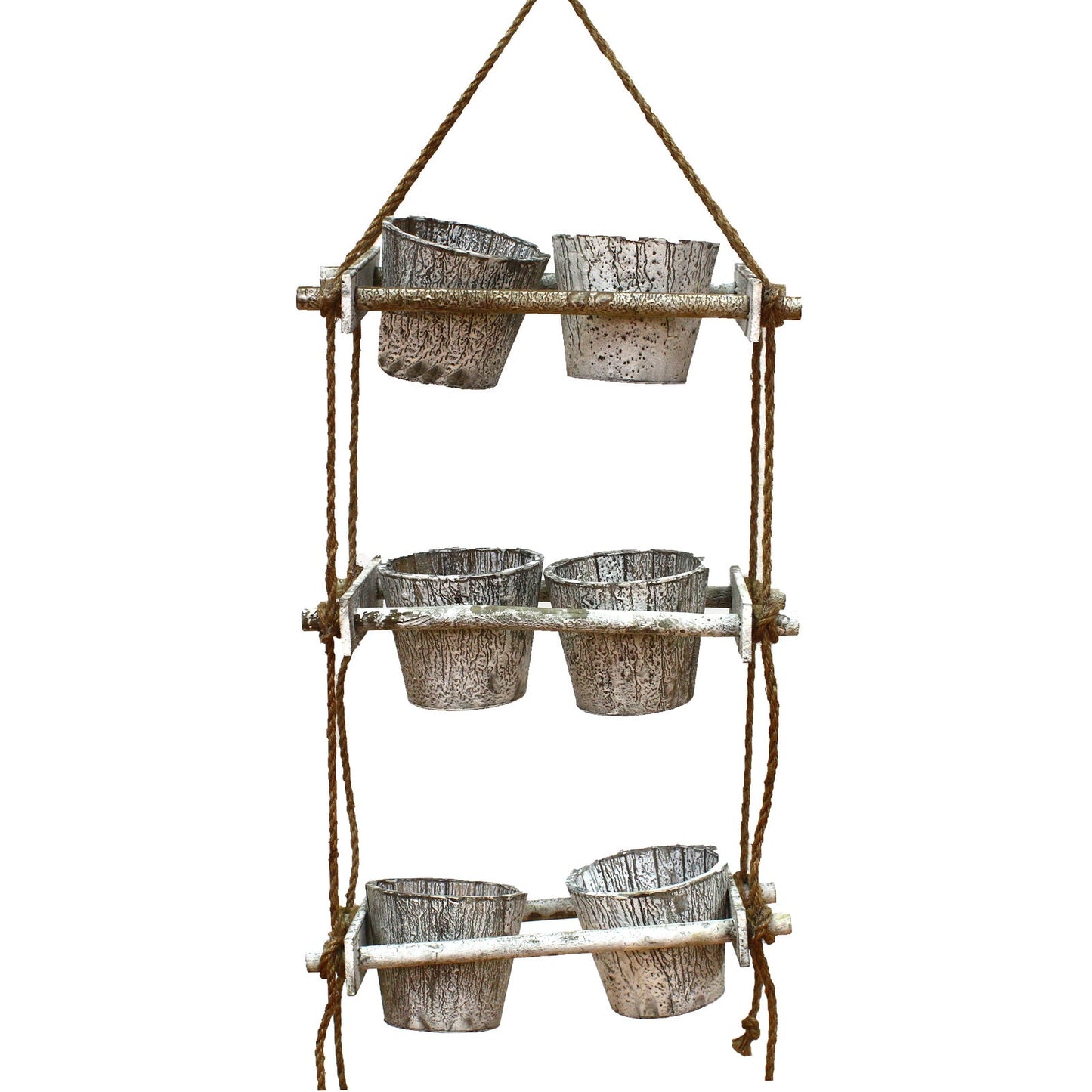 Hanging Pot Basket 3 Tier Wall Kitchen Storage with 6 Buckets-0