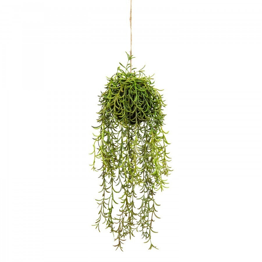 60cm Moss Ball w Senecio Hanging Artificial Plant Flower (with Rope) Fake-0