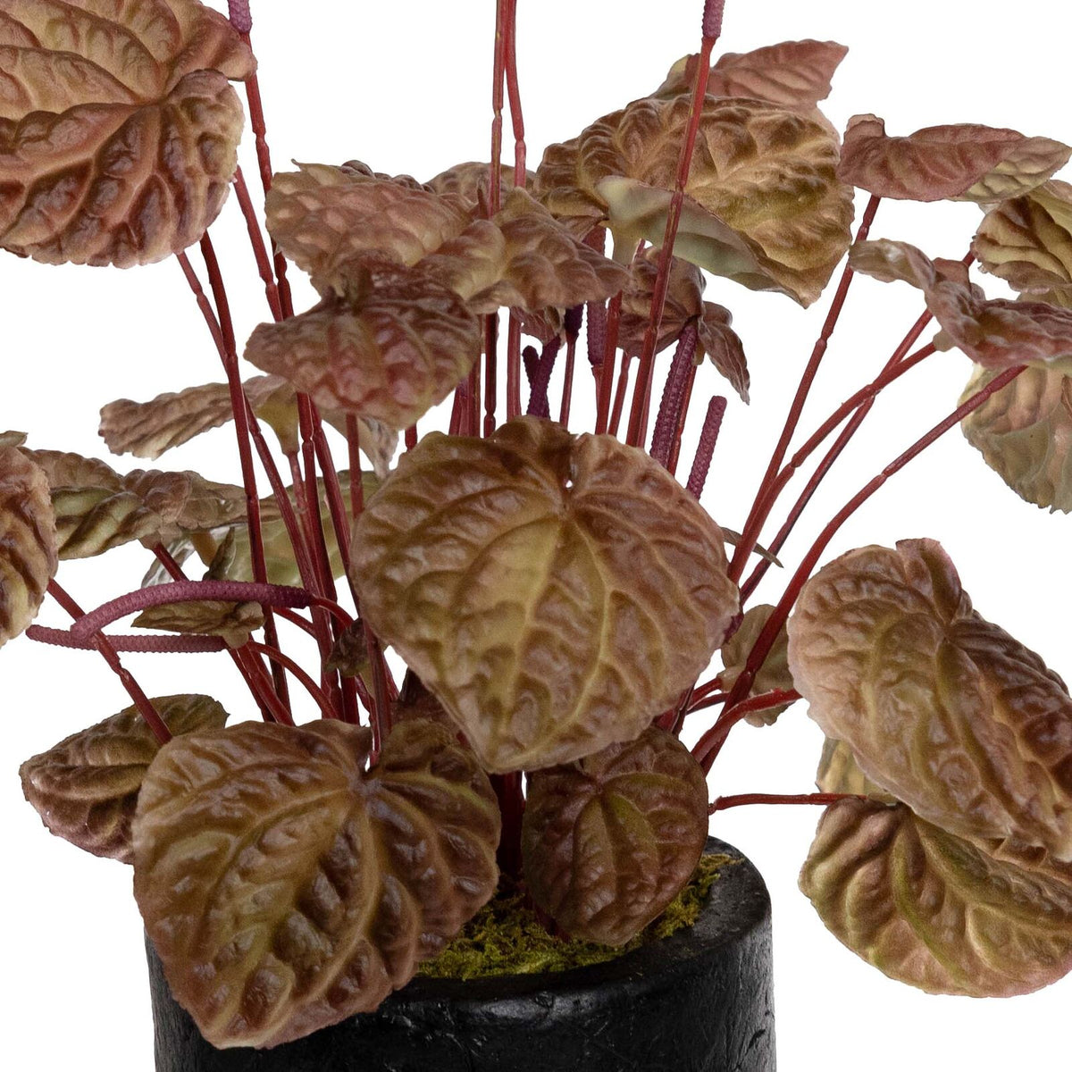 33cm "Real Touch" Begonia Artificial Plant Flowers in Pot Floral - Burgundy