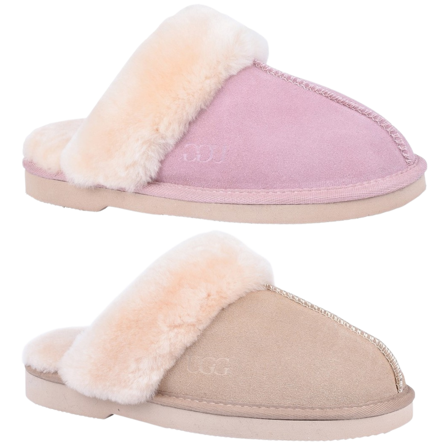 GROSBY Doe Womens Moccasin Sheepskin Slipper UGG Scuff Slip On Moccasins Ladies-0