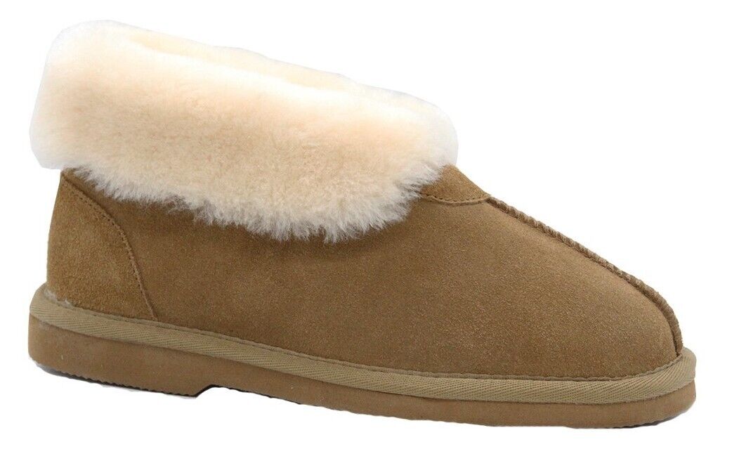 Womens UGG Boots Genuine Sheepskin Suede Leather Slippers Warm Shoes - Chestnut
