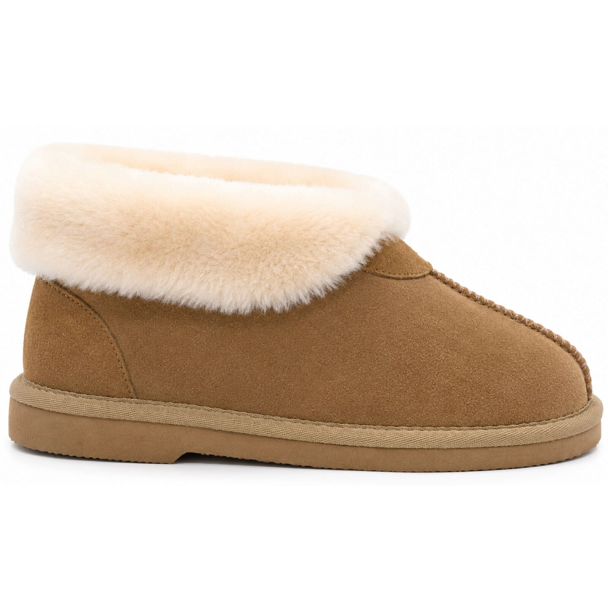 Womens UGG Boots Genuine Sheepskin Suede Leather Slippers Warm Shoes - Chestnut