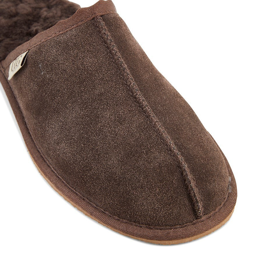 GROSBY Buck UGG Mens Sheepskin Slippers Scuff Slip On Leather Moccasins-3