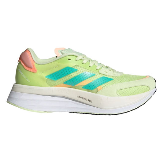 Adidas Womens Adizero Boston 10 Shoes Runners - Almost Lime / Mint Rush / Light Flash Orange-10