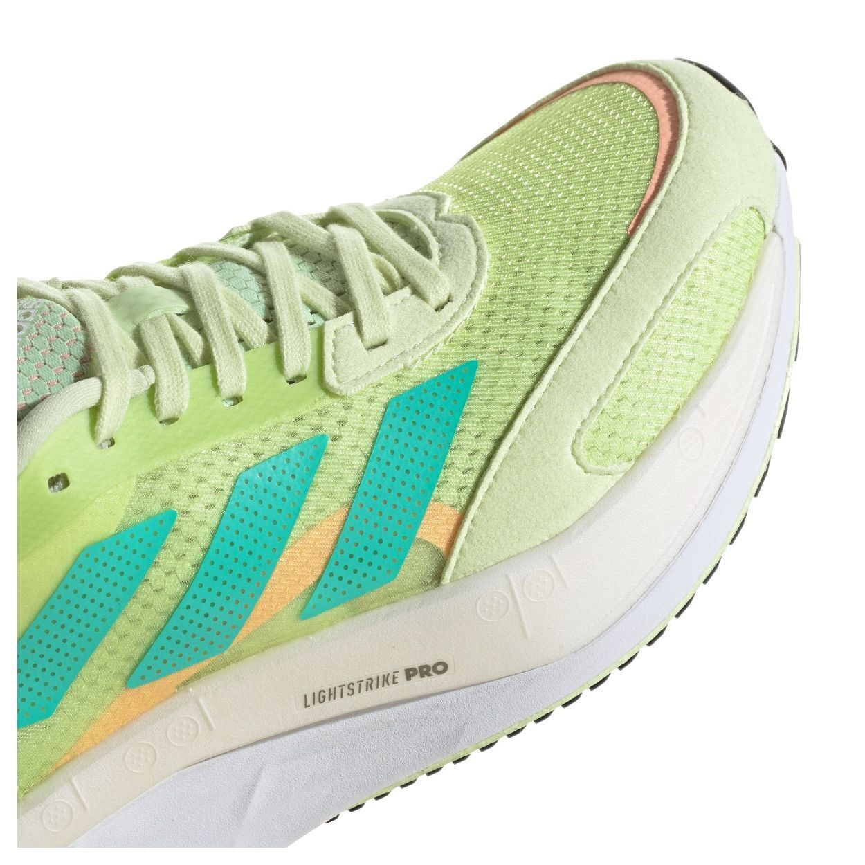Adidas Womens Adizero Boston 10 Shoes Runners - Almost Lime / Mint Rush / Light Flash Orange-4