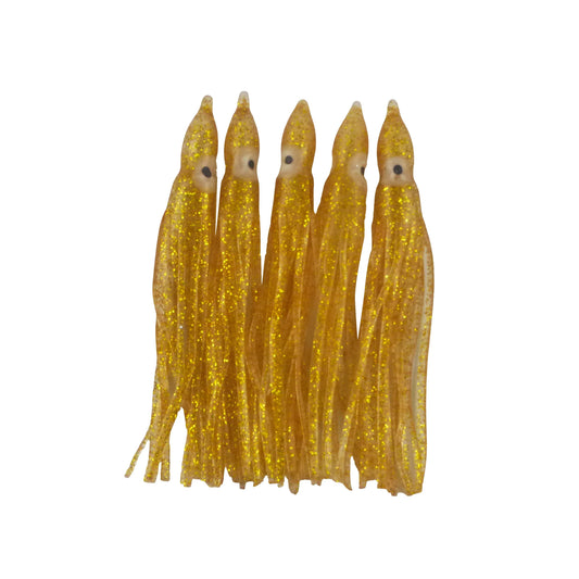 Swimerz Octopus Skirts 100mm Gold Glitter, 5 pack-0