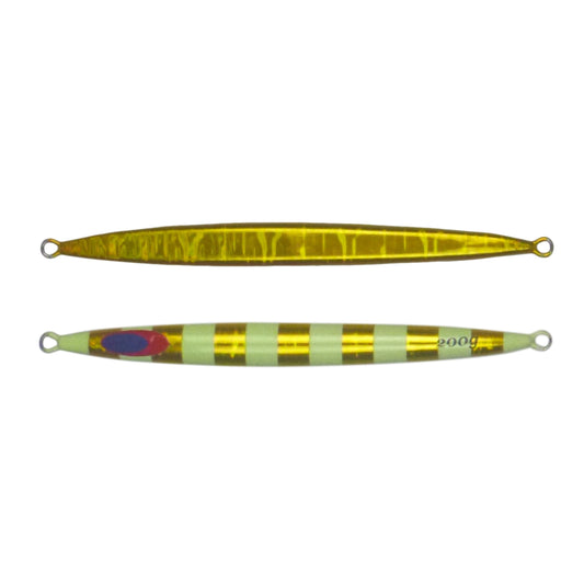 Finesse Lumo Fastdrop Jig, 200gm, Gold Stripe, Qty 2-0
