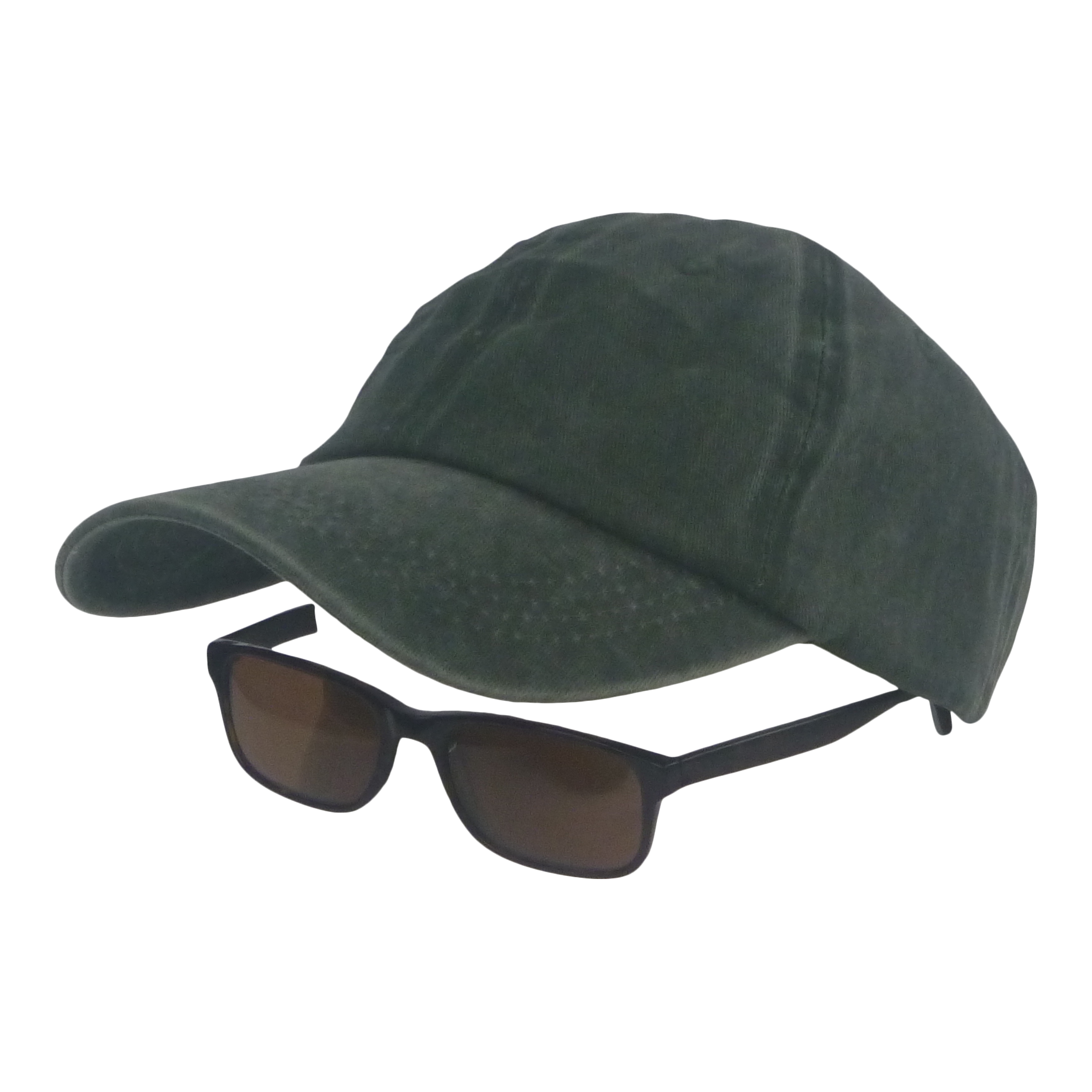 BSTC 6-Panel Baseball Cap, Distressed Cotton, Green-1