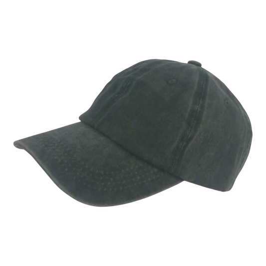 BSTC 6-Panel Baseball Cap, Distressed Cotton, Green-0