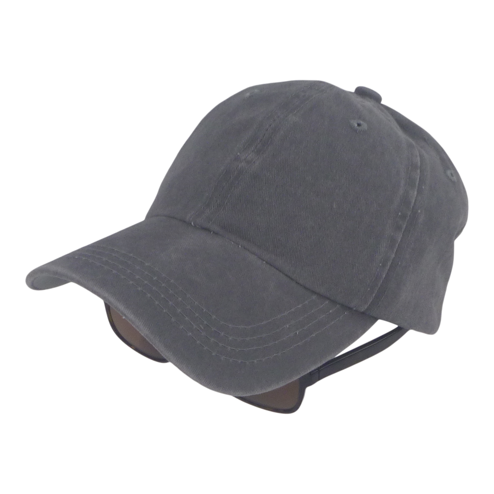 BSTC 6-Panel Baseball Cap, Distressed Cotton, Grey-1