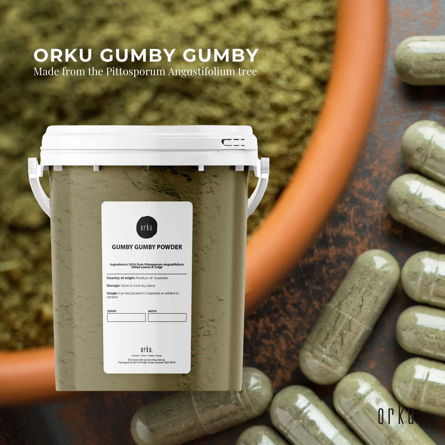 Gumby Gumby Powder Pure Tub - Gumbi Aboriginal Plant Pittosporum Angustifolum-1