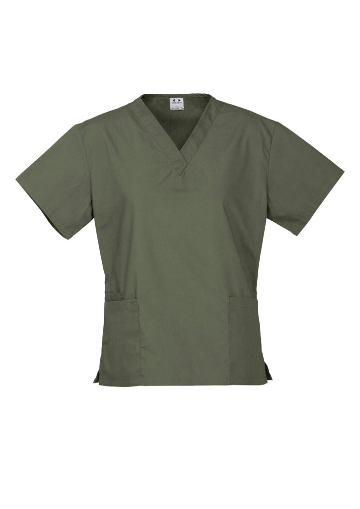 Premium Womens V-Neck Scrubs Top Ladies Hospital Dentist Nurse Uniform - Sage-5