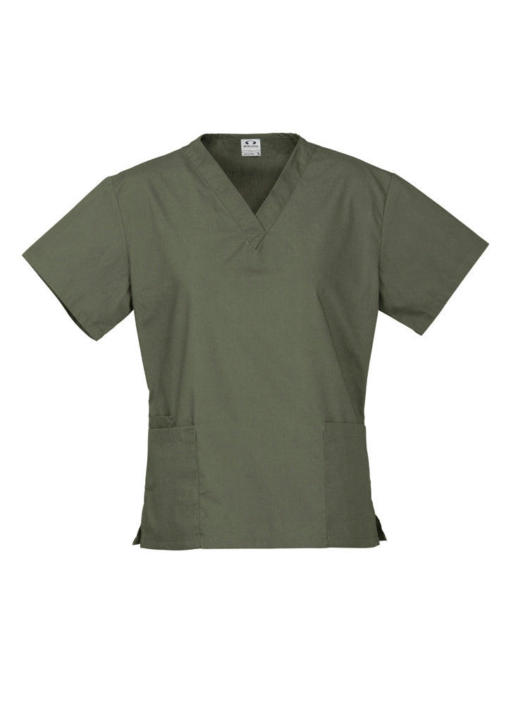 Premium Womens V-Neck Scrubs Top Ladies Hospital Dentist Nurse Uniform - Sage-1
