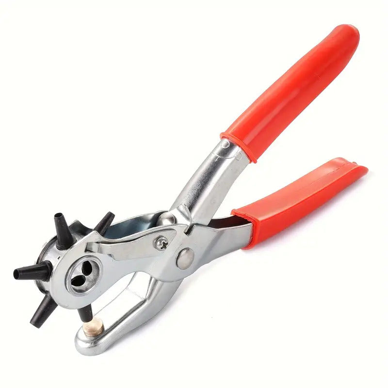 Multi-Size Leather Belt Eyelet Hole Punch Puncher Plier Revolving Handcraft Tool-0