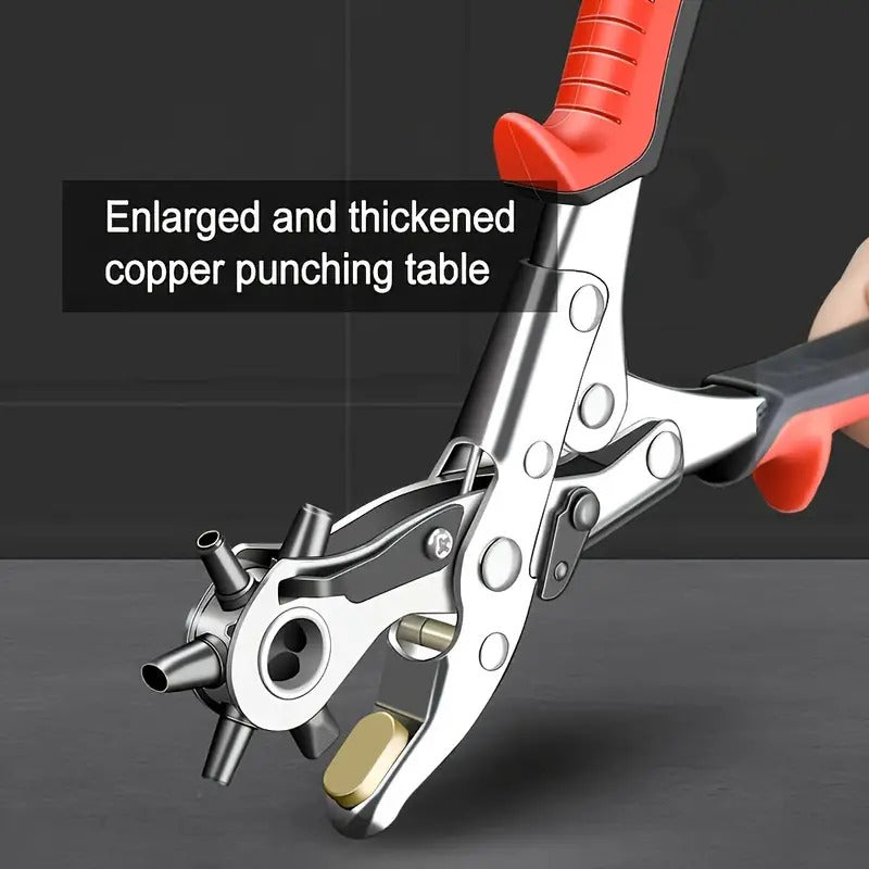 Multi-Size Leather Belt Eyelet Hole Punch Puncher Plier Revolving Handcraft Tool-3