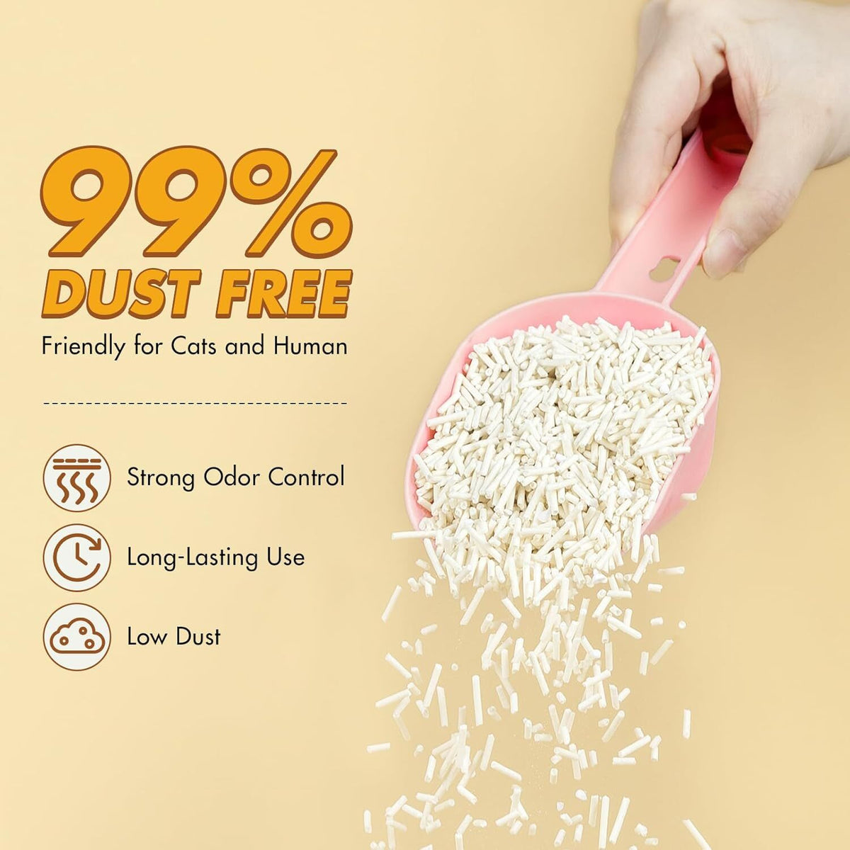Happy & Polly Clumping Natural Tofu Cat Litter (4x 2.5kg) - 10kg Total Bulk Box