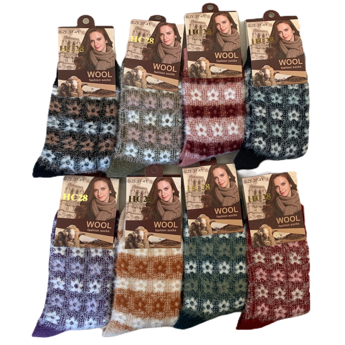 6x Womens Angora Wool Blend Socks - Soft & Warm (EU37-EU41)-4