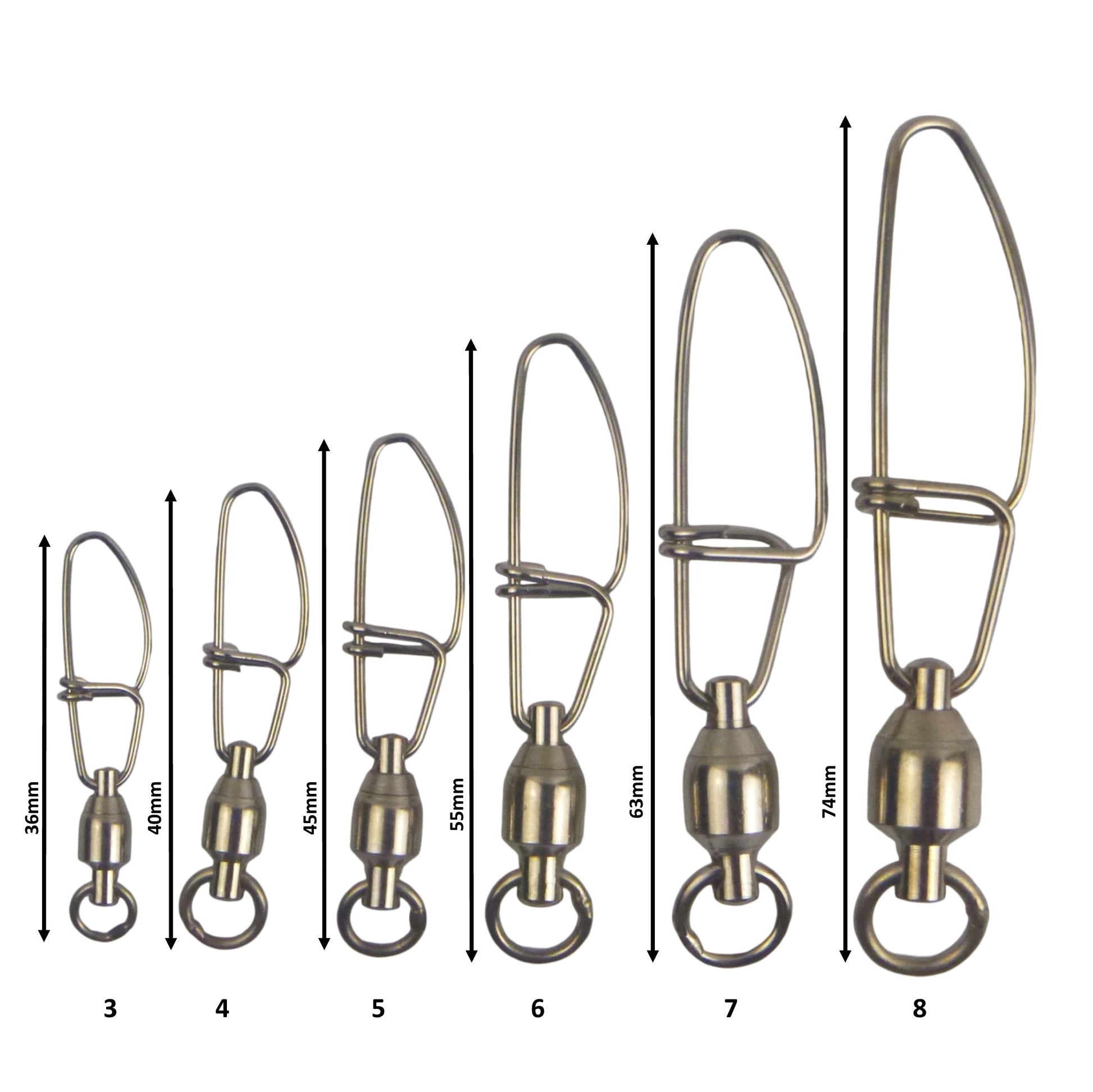Swimerz HD Ball Bearing Swivels with Crosslock Snap, Size 8, 8 pack-1
