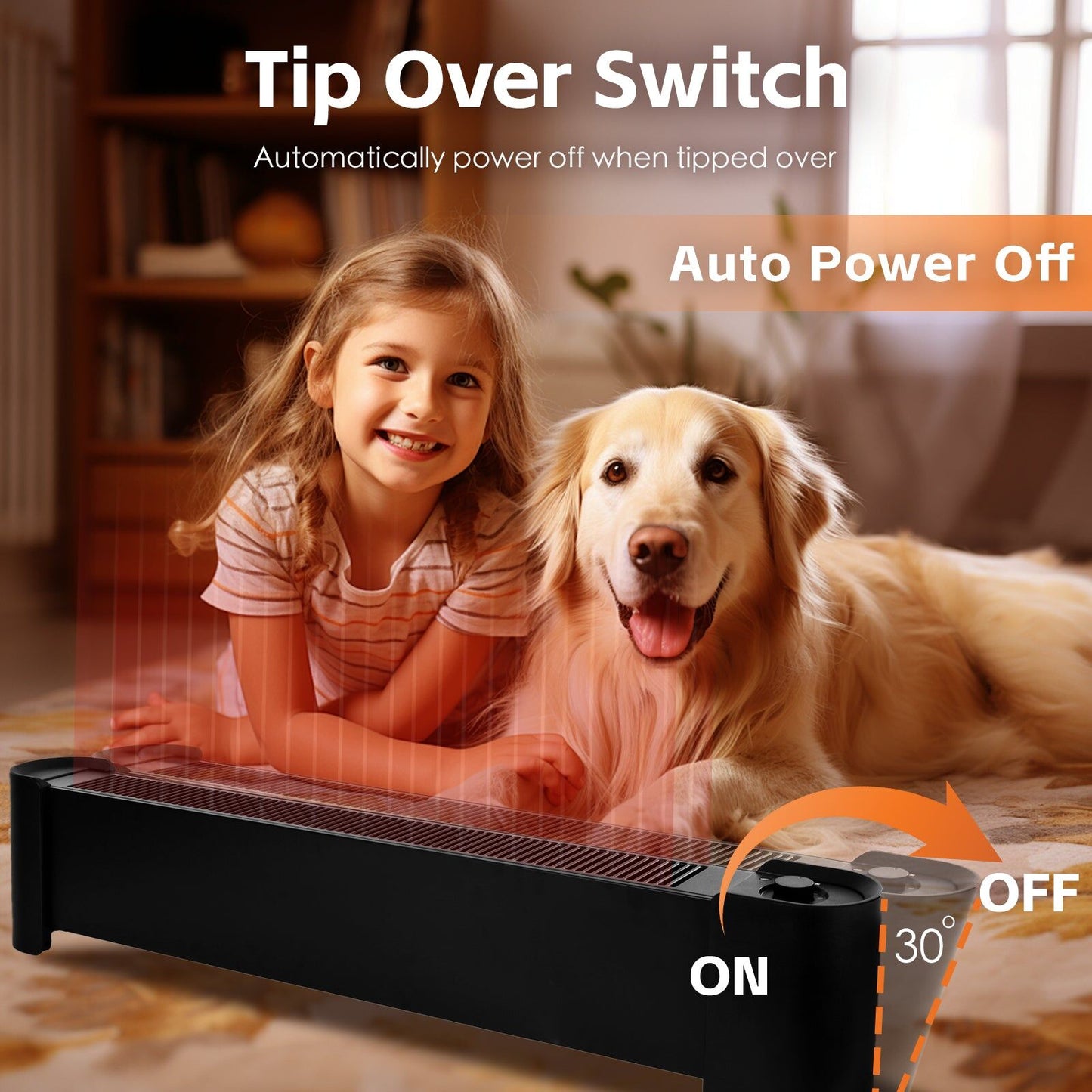 2200W Graphene Floor Electric Heater Space Home Office Heat Fast