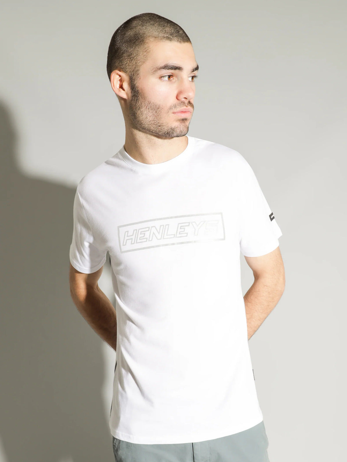Henleys Mens Master Reflective T-Shirt Top Tee - White-1