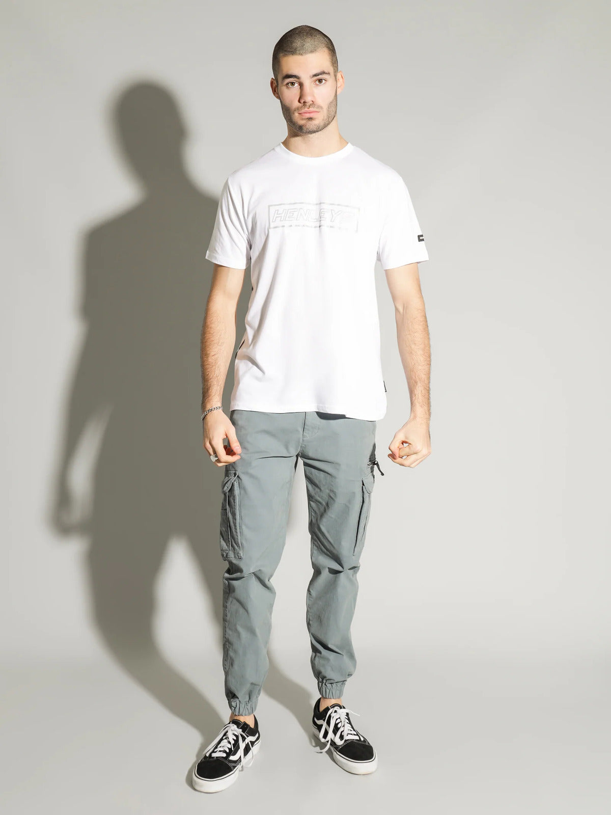 Henleys Mens Master Reflective T-Shirt Top Tee - White-4