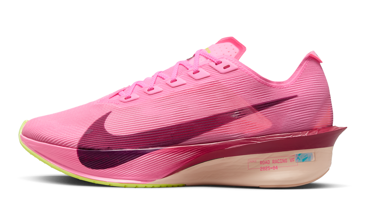Nike Womens Vaporfly 4 Road Racing Shoes in Pink Spell/Hyper Pink/Volt Ice/Bordeaux