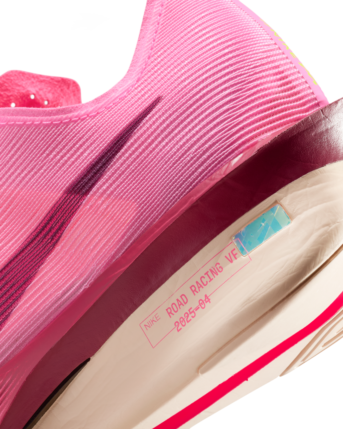 Nike Womens Vaporfly 4 Road Racing Shoes in Pink Spell/Hyper Pink/Volt Ice/Bordeaux