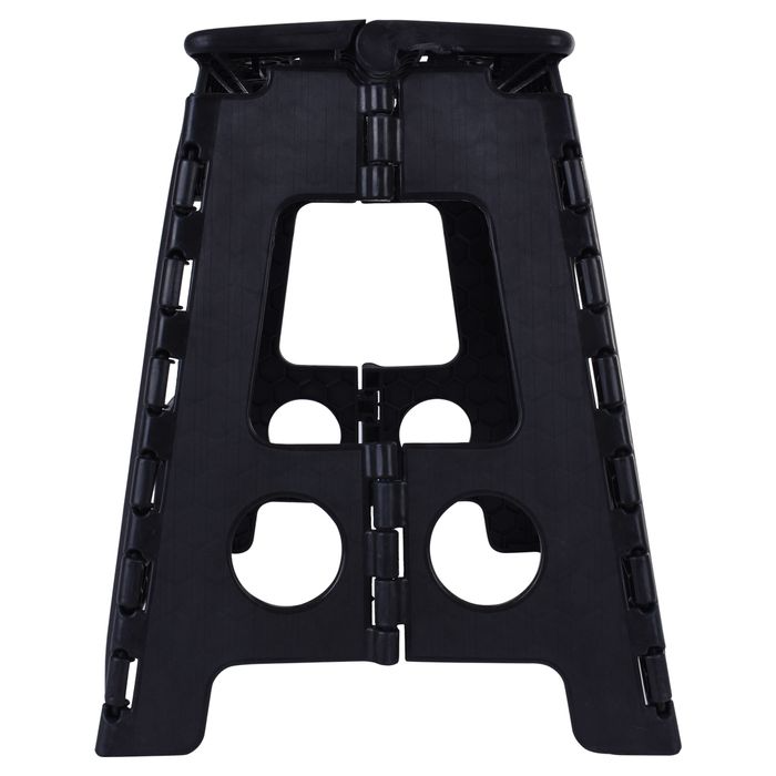 125kg 39cm Folding Step Stool - Black (Portable Plastic Foldable Indoor/Outdoor Chair)-2