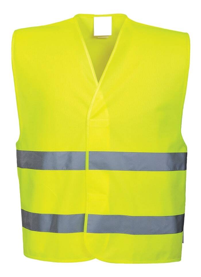 Hi Vis Safety VEST Reflective Tape Workwear Yellow ONE SIZE Night & Day Use-0