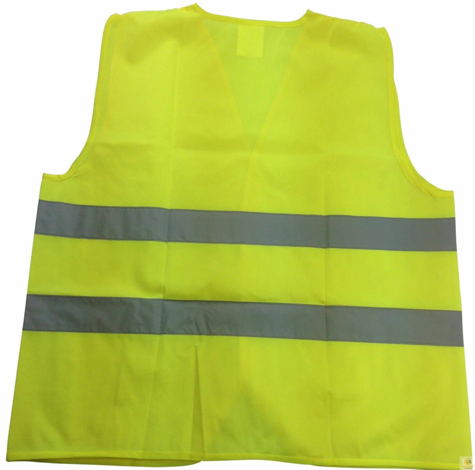Hi Vis Safety VEST Reflective Tape Workwear Yellow ONE SIZE Night & Day Use-2