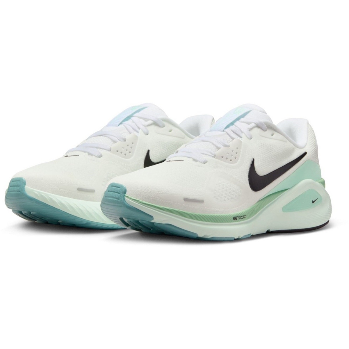 Nike Womens Structure 26 Sneakers Runners Shoes in White/Black/Barely Green/Mint Foam