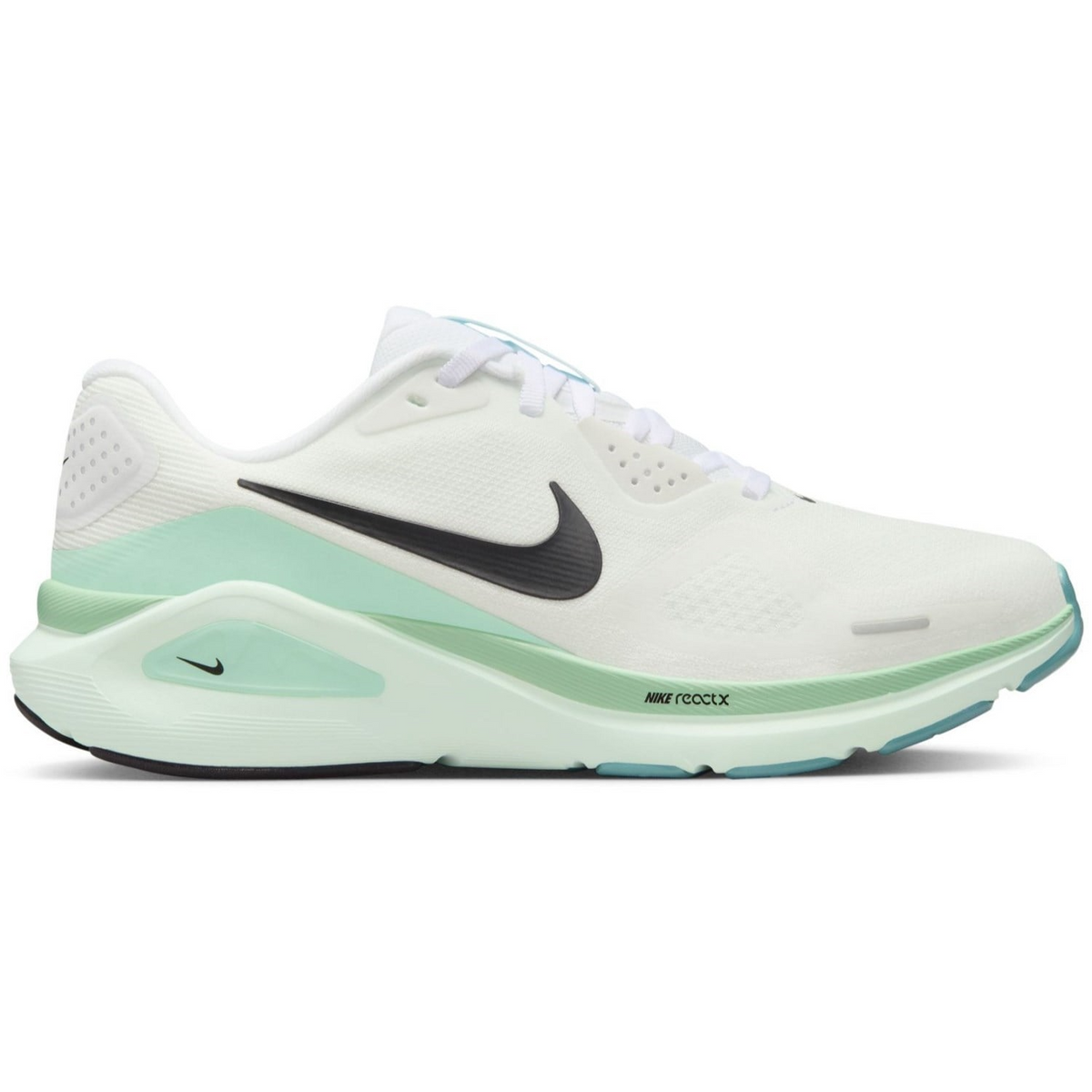 Nike Womens Structure 26 Sneakers Runners Shoes in White/Black/Barely Green/Mint Foam