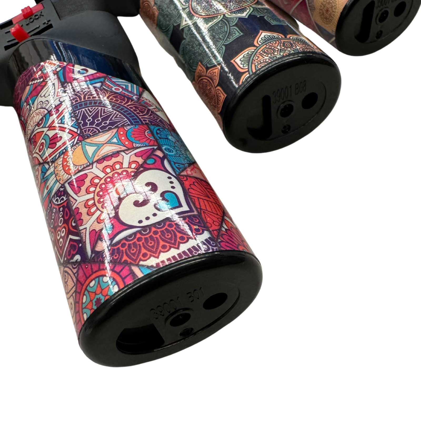12x Jet Gas Lighter Torch Gun Gas w/ Refillable Butane & Safety Lock - Assorted Colours-2