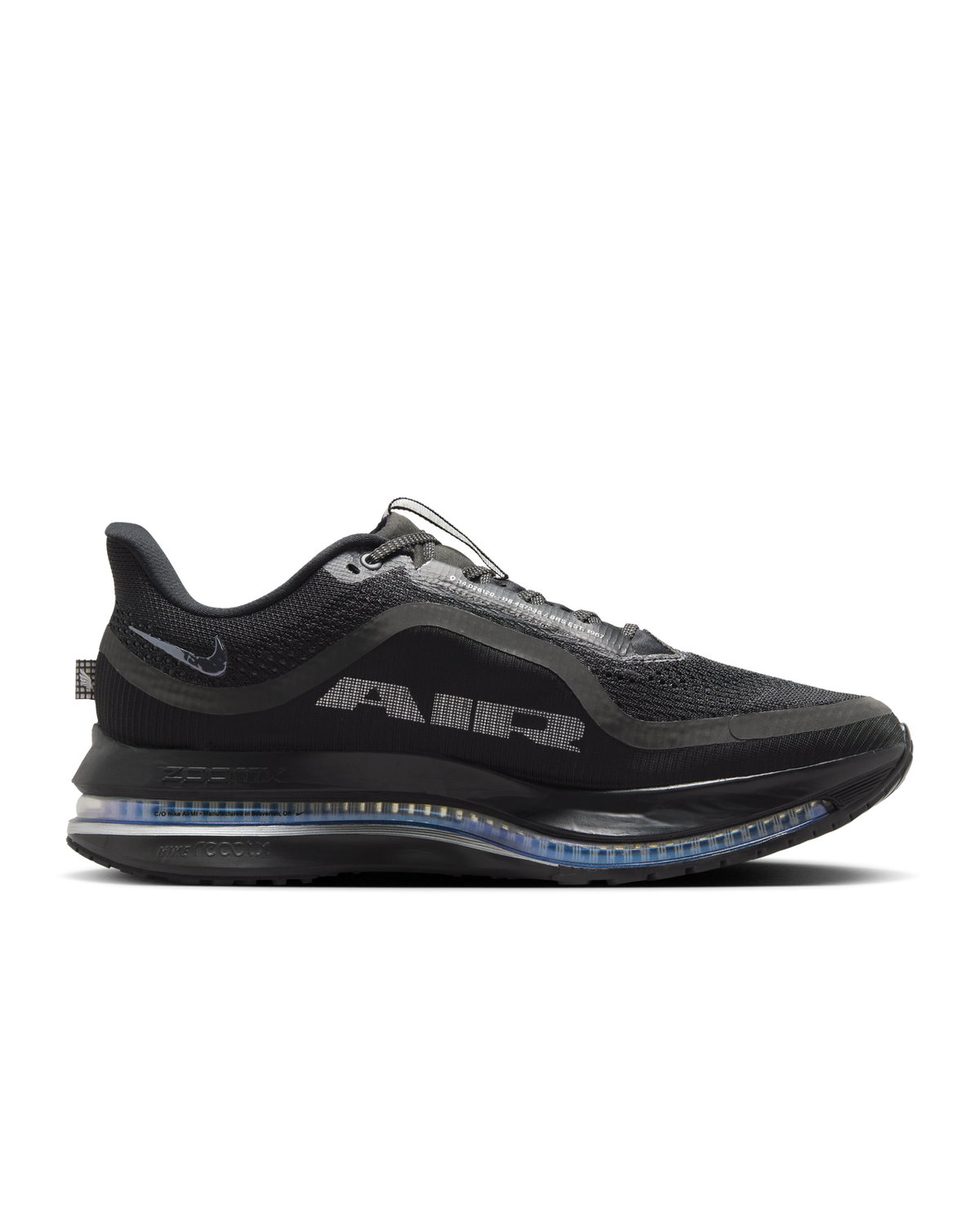 Nike Mens Pegasus Road Running Shoes Sneakers in Black/Metallic Silver/Black