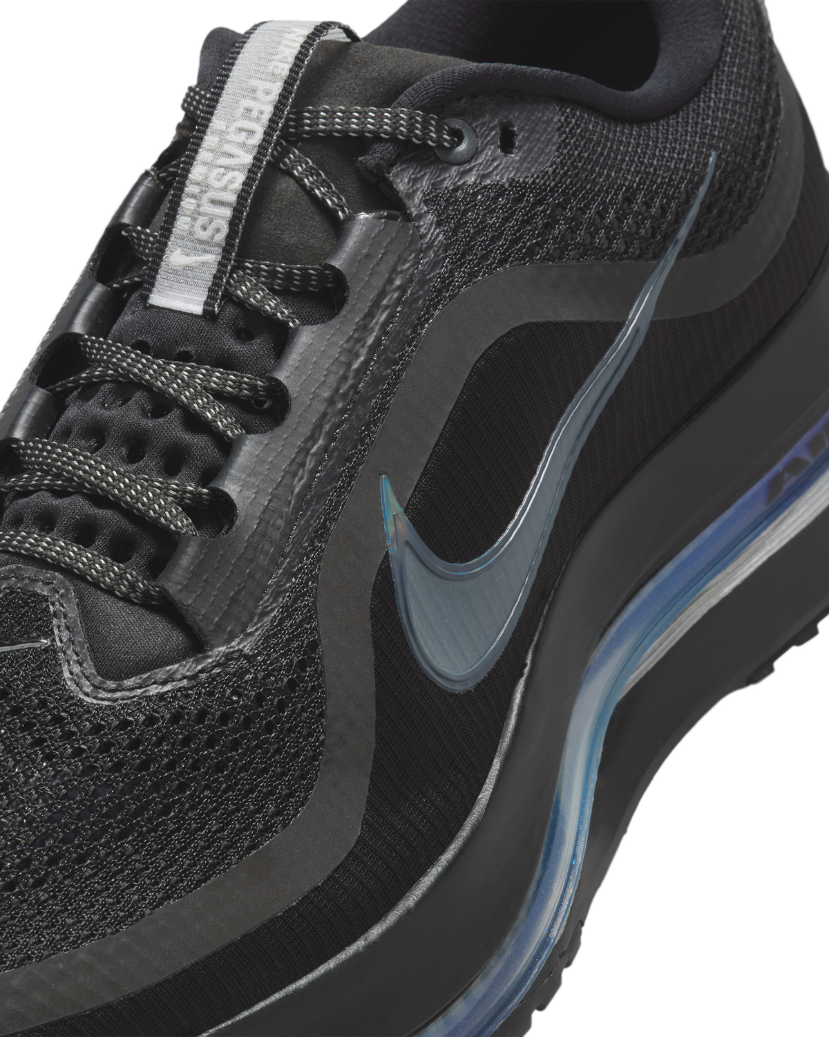Nike Mens Pegasus Road Running Shoes Sneakers in Black/Metallic Silver/Black
