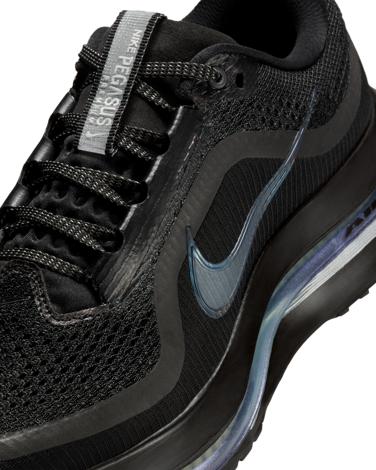 Nike Womens Pegasus Premium Shoes Sneakers Runners in Black/Black-Metallic Silver