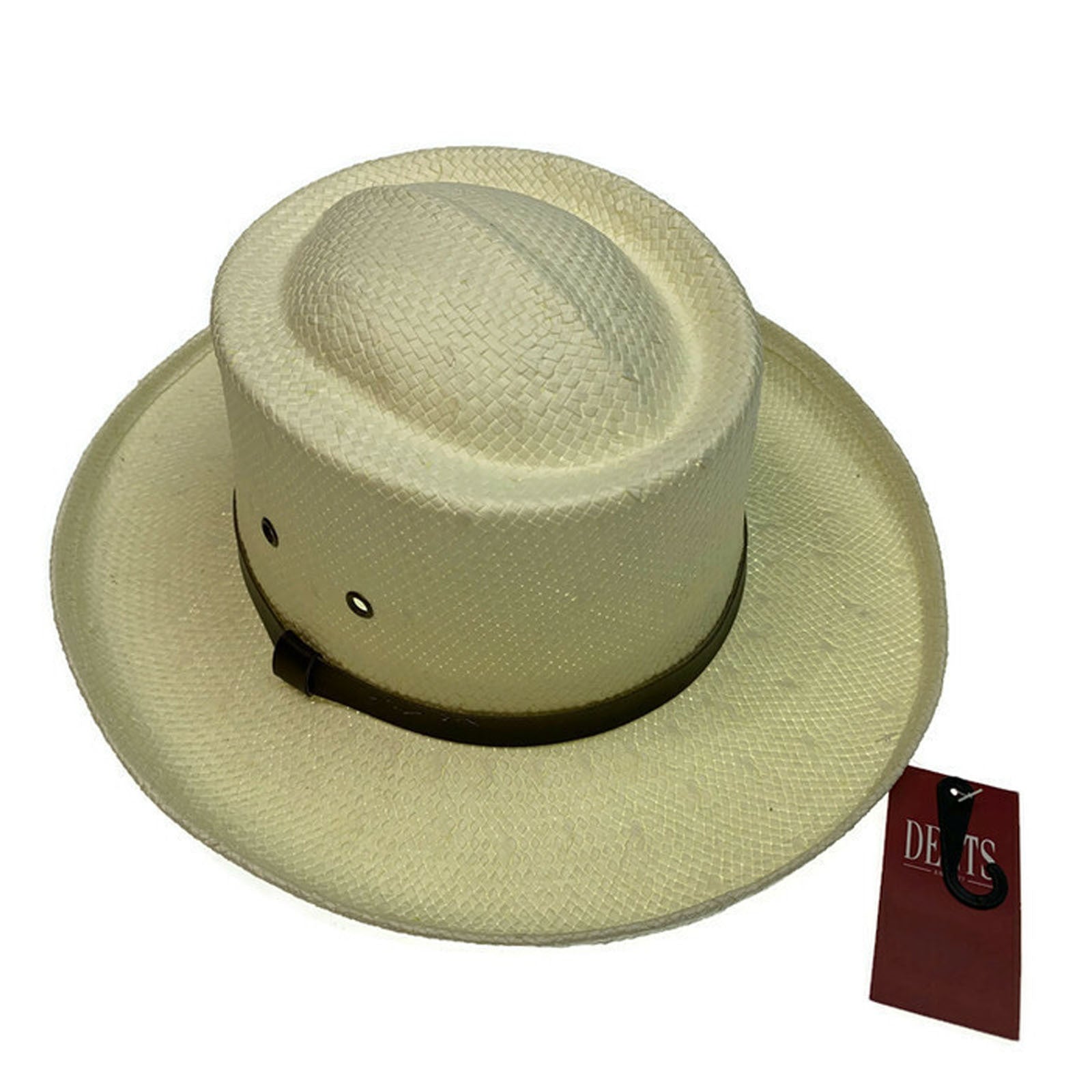DENTS Paper Straw Hat Wide Brim Sun Beach Gold Cap Summer Natural Protection-2