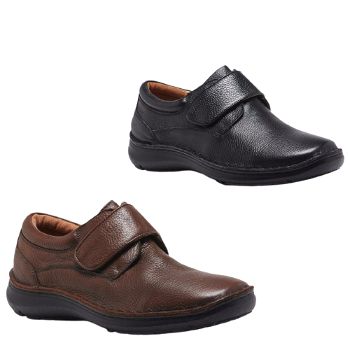 HUSH PUPPIES BLOKE Leather Shoes Slip On Extra Wide Work All Day Comfort-0