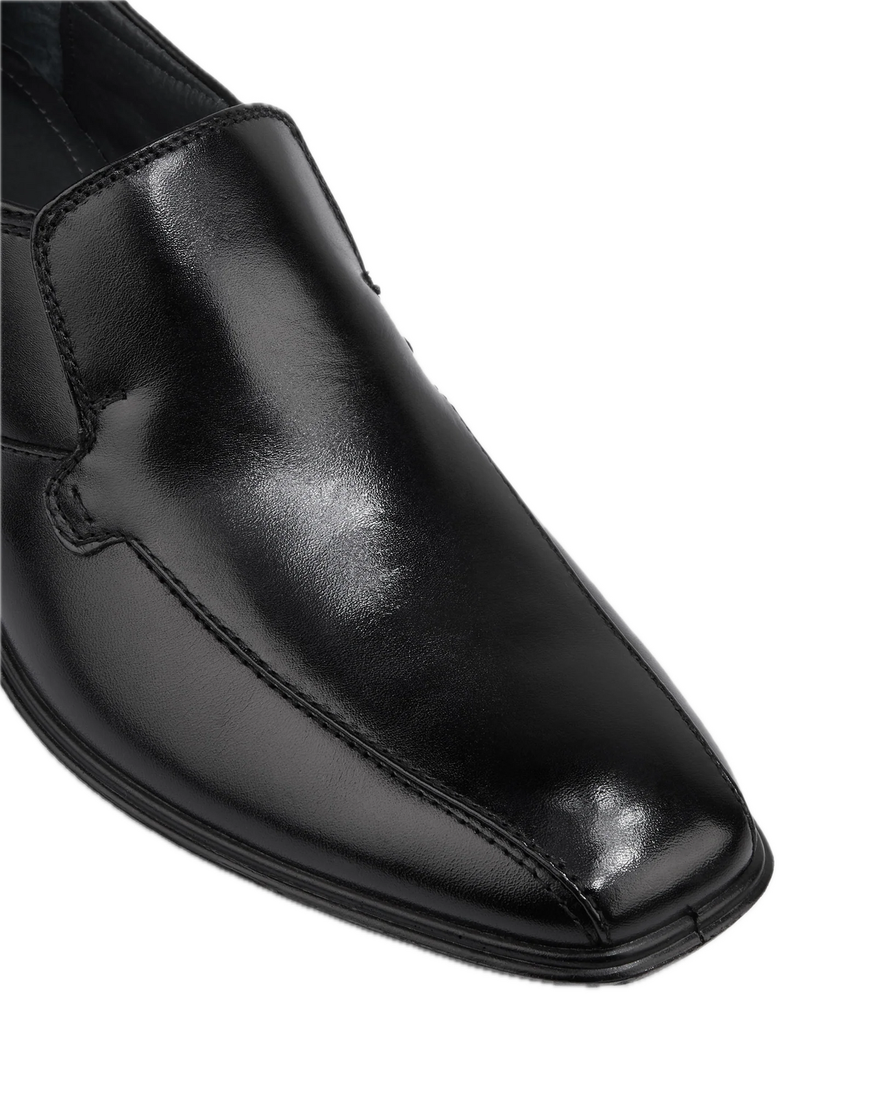 Hush Puppies Cahill Leather Slip on Business Shoes Casual Work Loafers - Black-3