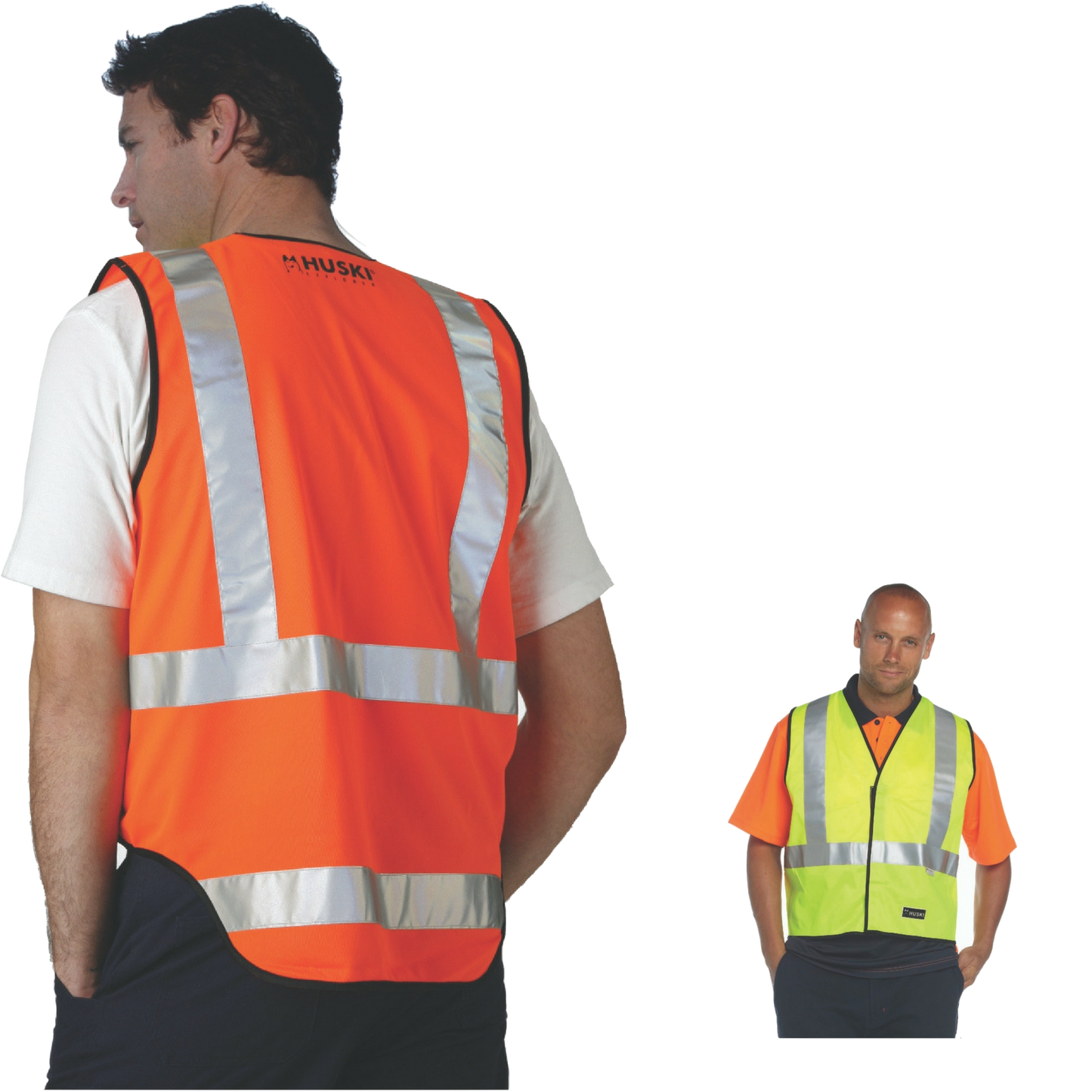 HUSKI Hi Vis Patrol Vest 3M Reflective Tape Safety Workwear High Visibility-3
