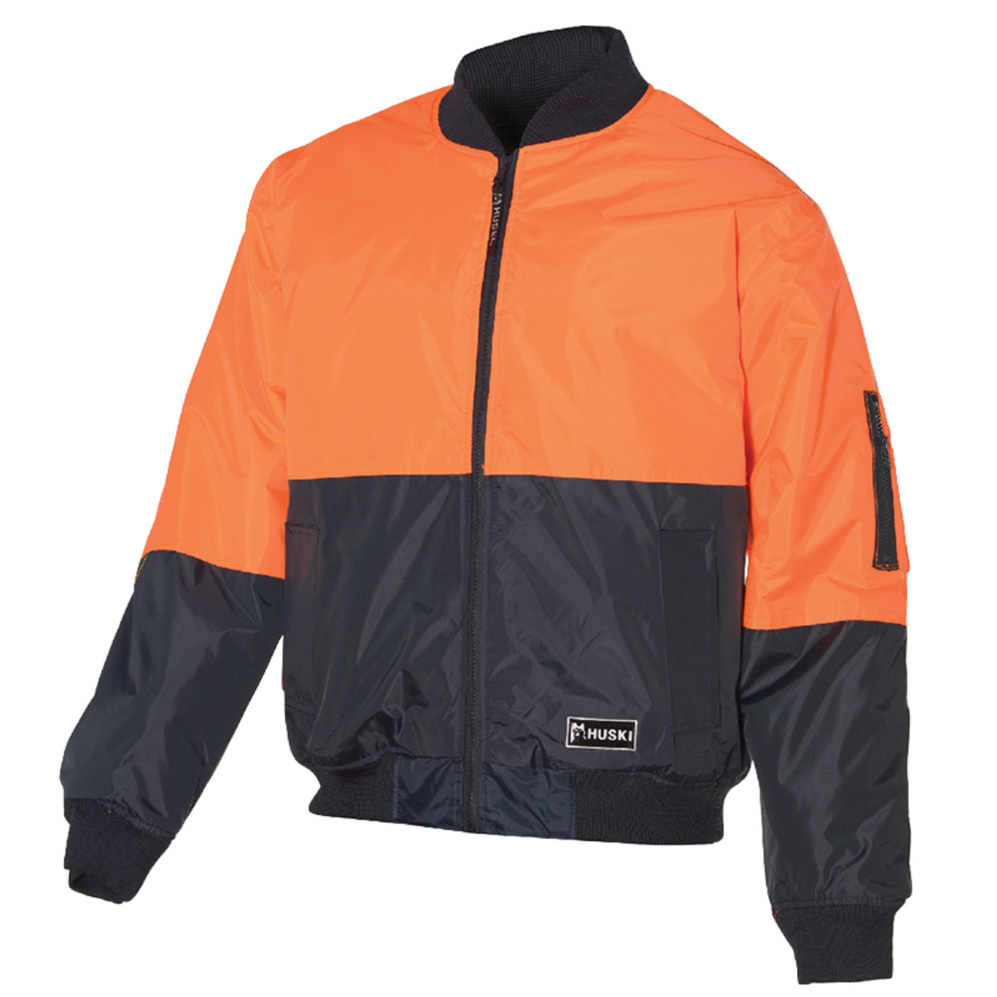 HUSKI 3M Flyer Fully Waterproof Bomber Jacket Hi Vis Work Quilted Lining-5